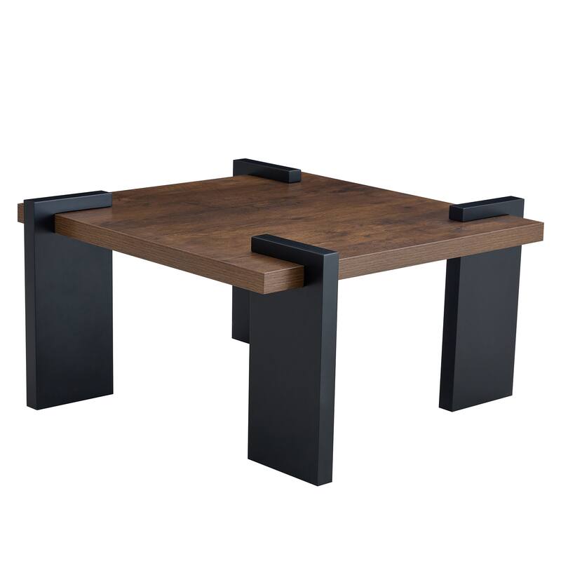 31.5" Compact Coffee Table, Dark Wood Grain Look