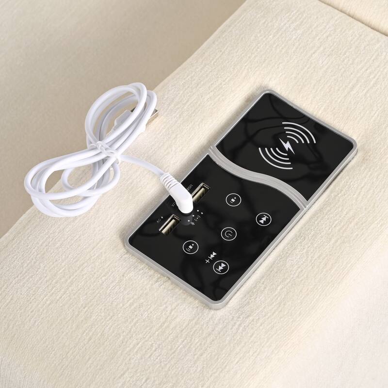 4-Seater Sectional Sofa with USB, Bluetooth, & Wireless Charging