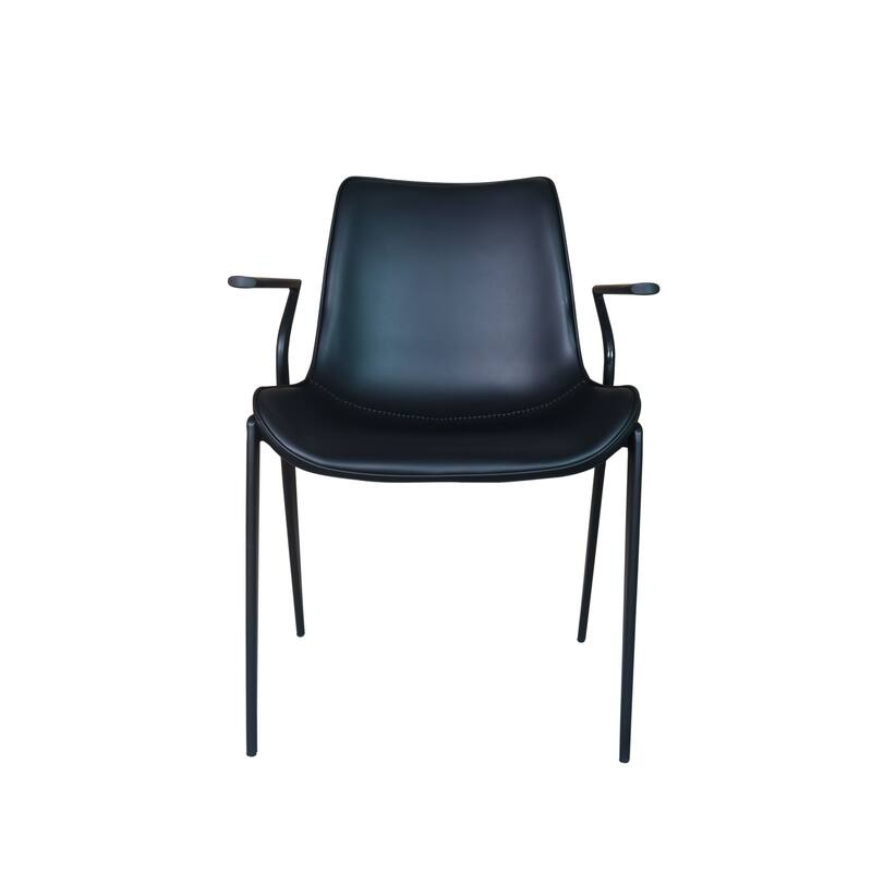 Modrest Osprey Modern Black Vegan Leather Dining Chair (Set of 2)