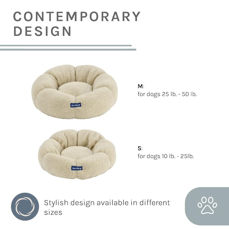 Chloe 19.68'' Cuddler Dog Bed in Beige - 19.68