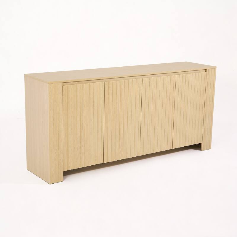 Symmetrical Flush Four-door Wood Sideboard Cabinet