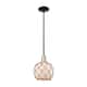 Option White Glass with Brown Rope / Black Antique Brass