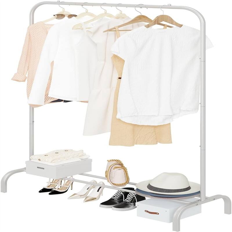 Garment Rack with Bottom - 15.74"D x 39.37"W x 61.33"H