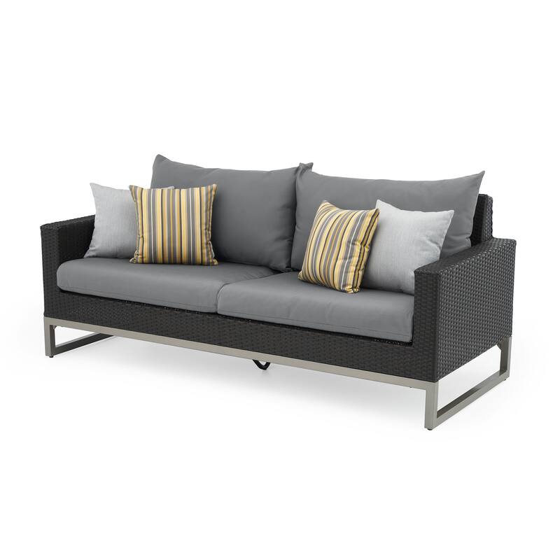 Milo Espresso 7 Piece Sunbrella Outdoor Patio Motion Deep Seating Set
