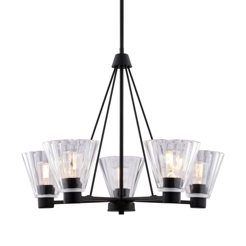 Vaxcel Lighting H0309 Dalton 5 Light 26" Wide Chandelier - Matte Black