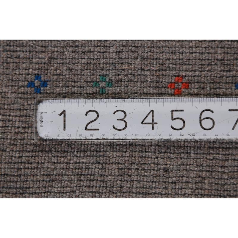 Hand Knotted Oriental 100% Wool Carpet Tribal Tribal Greys & Charcoal Gabbeh Area Rug - 9' 11'' X 8' 1''