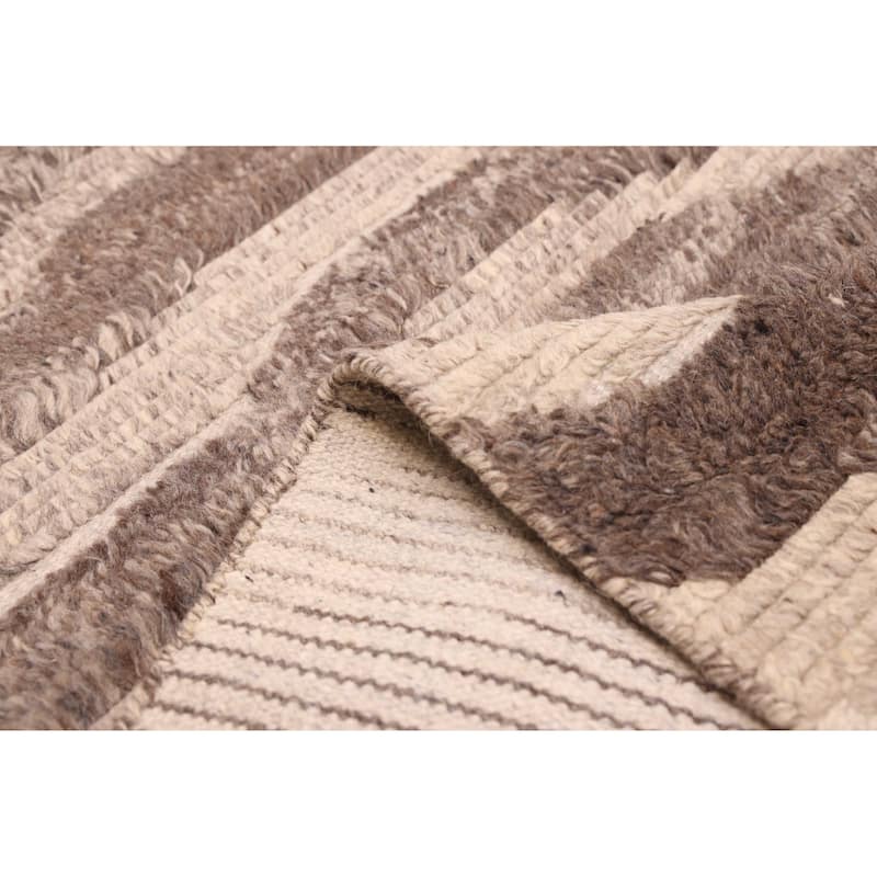 ECARPETGALLERY Hand-knotted Tangier Beige, Taupe Wool Rug - 4'11 x 7'9