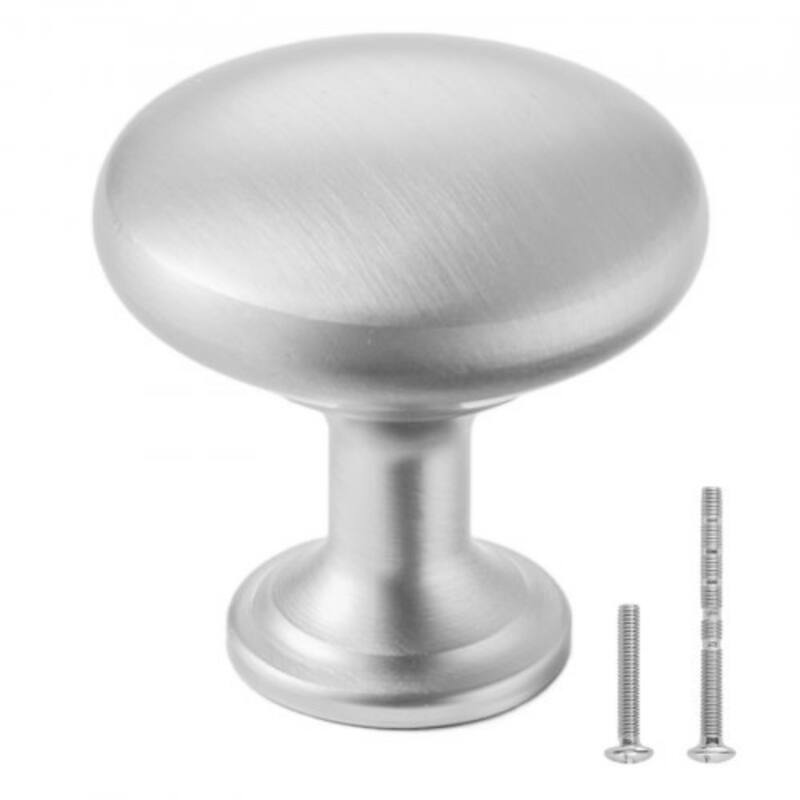Nickel Mushroom Cabinet Knobs 25 Pack Zinc Alloy Single Hole Drawer Pulls with Screws for Kitchen Bathroom Wardrobe Furniture - Nickel