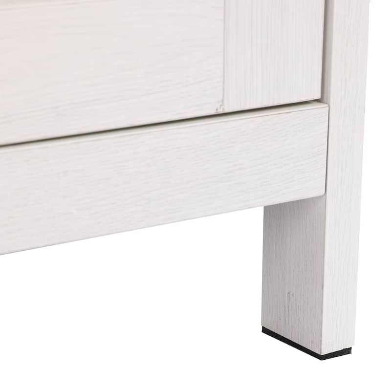 White and Brown Wood 2-Door Bathroom Storage Cabinet - 30.25" H x 23.63" W x 12.4" D