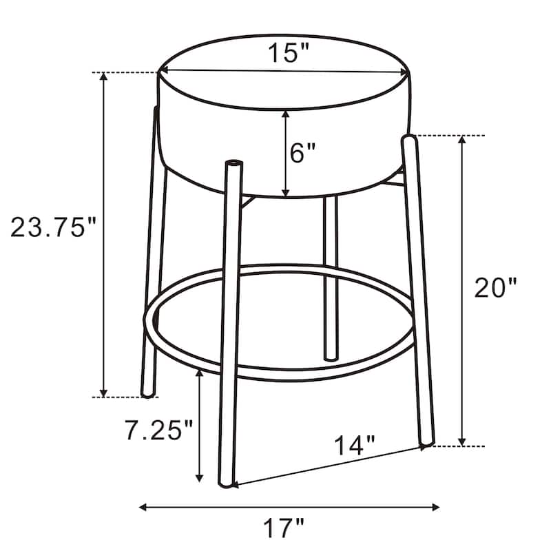 Comfortable Elegant and Modern PU Leather Counter Stools - N/A