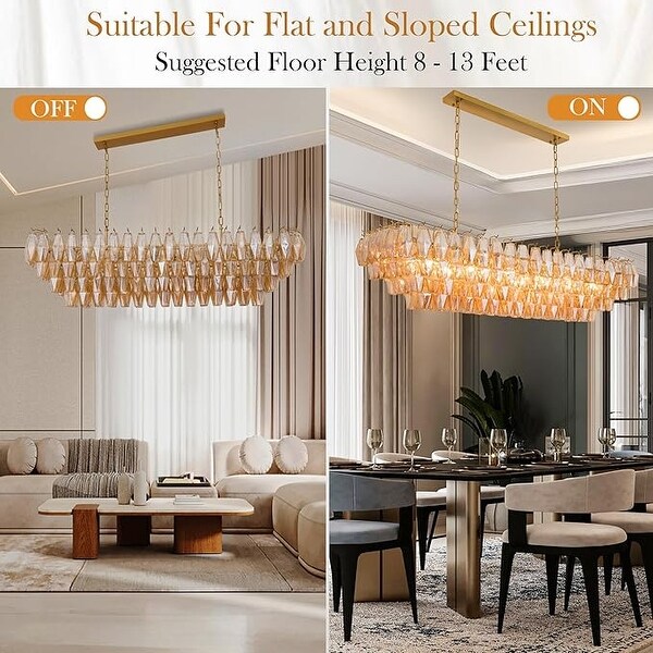 KAYLA 37in Modern Extra Large Gold/Black Chandeliers - On Sale