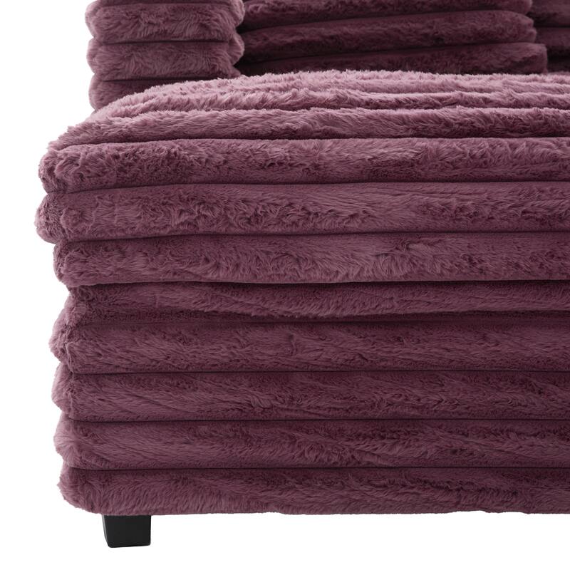 Plush Oversized Double Chaise Sofa with USB Charging, Cup Holders & Ultra-Deep Seating by Harper&Bright Designs