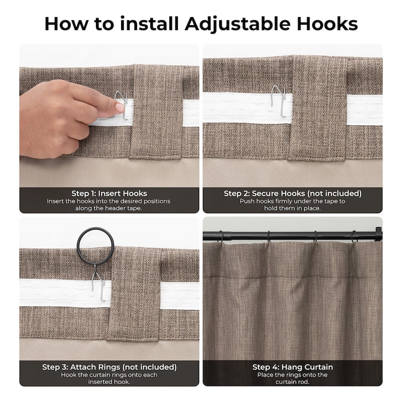 Exclusive Fabrics Textured Faux Linen Extra Wide Curtains Rod Pocket Single Panel (1 Panel)