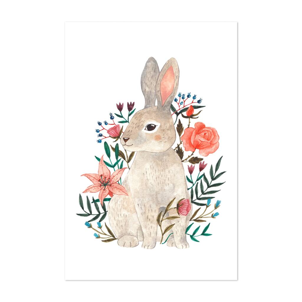 Malibu Los Angeles California Rabbit Illustrations Art Print/Poster