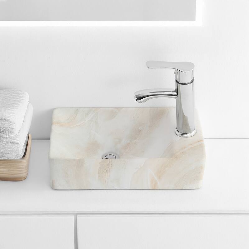 Felix Modern Wall Mounted Rectangular Ceramic Mini Sink, By JONATHAN Y
