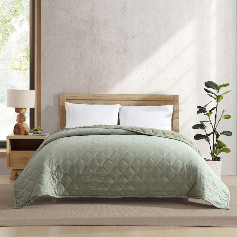 Eddie Bauer Classic Soft Solid Reversible Blanket - Twin - Green