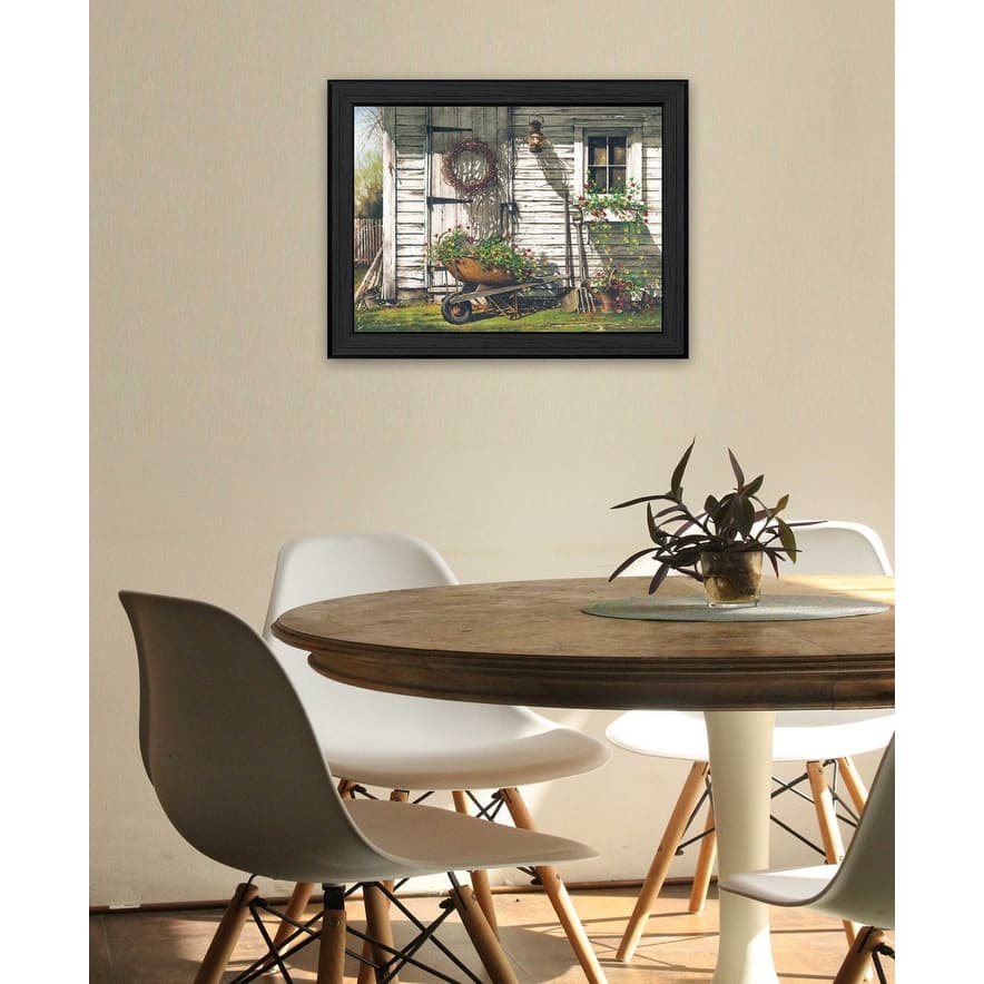 TrendyDecor4U Mid-Century Modern "Spring Cleaning" Framed Print Wall Art by John Rossini