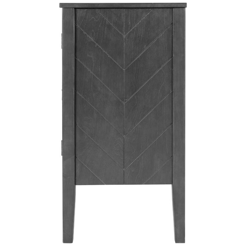 37" MDF Rustic with Adjustable Shelves - Solid Pine Legs & Metal Handles
