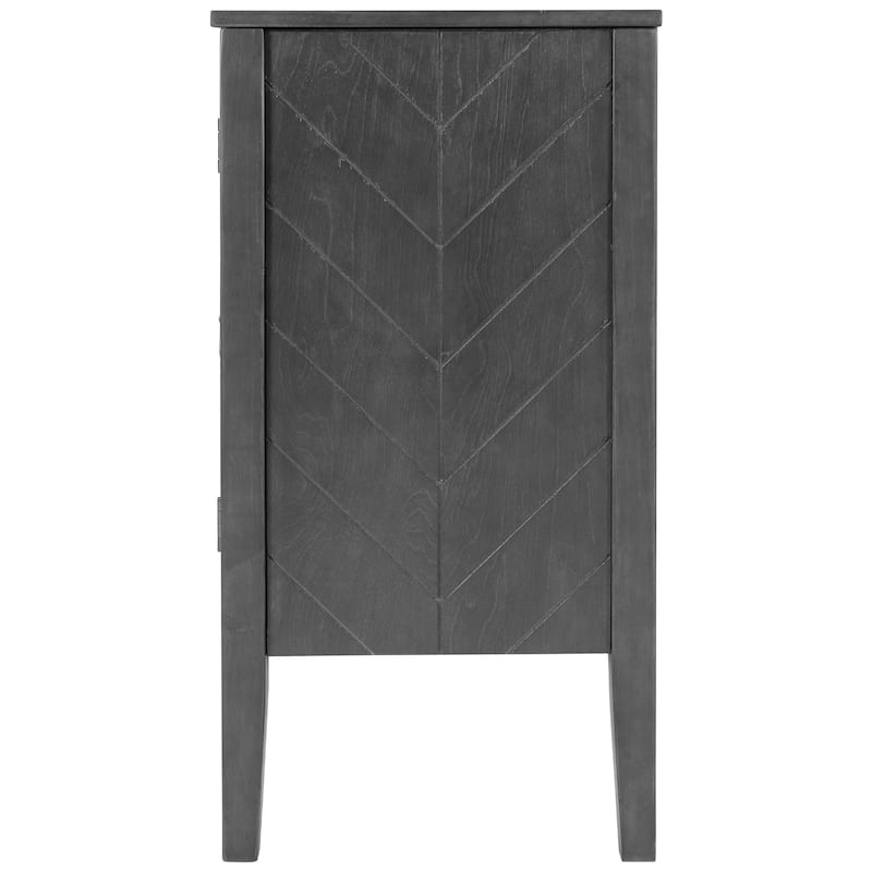 Roomfitters Adjustable Shelf Storage Sideboard with Retro Metal Handles and Pinewood Legs for Living Room, Study