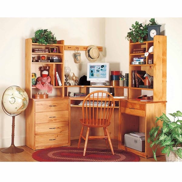 Shop Office Desk Unfinished Solid Pine Printer Stand 1 Drawer