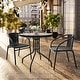 preview thumbnail 5 of 34, 3-piece Outdoor Table/Chair Set - 28.75"W x 28.75"D x 28"H Clear Top/Black Rattan
