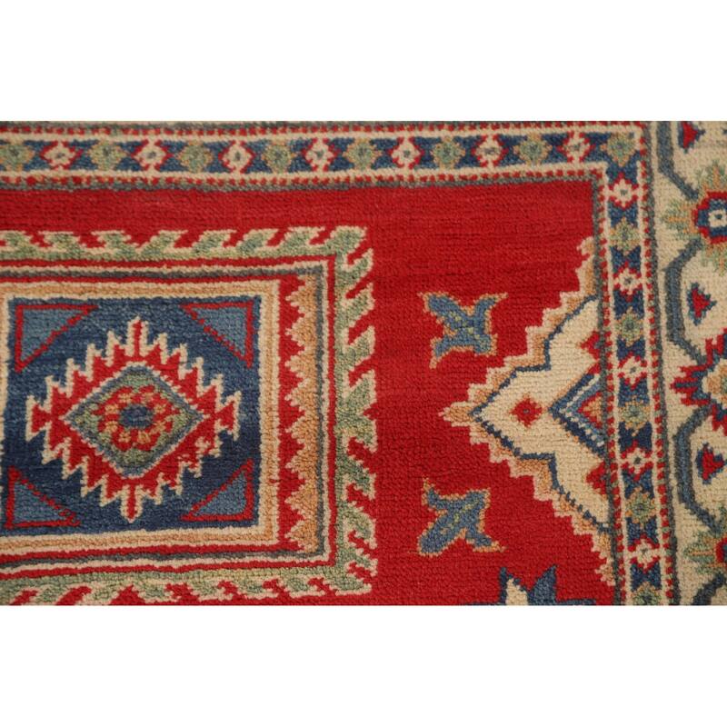 Traditional Kazak Runner Rug Hand-Knotted Wool Carpet - 2'9" x 10'0"