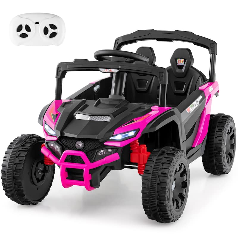 Electric UTV Ride On Car for Children with Lockable Doors Comfortable Seat Music and Lights - 35.5" x 23" x 21" (L x W x H)
