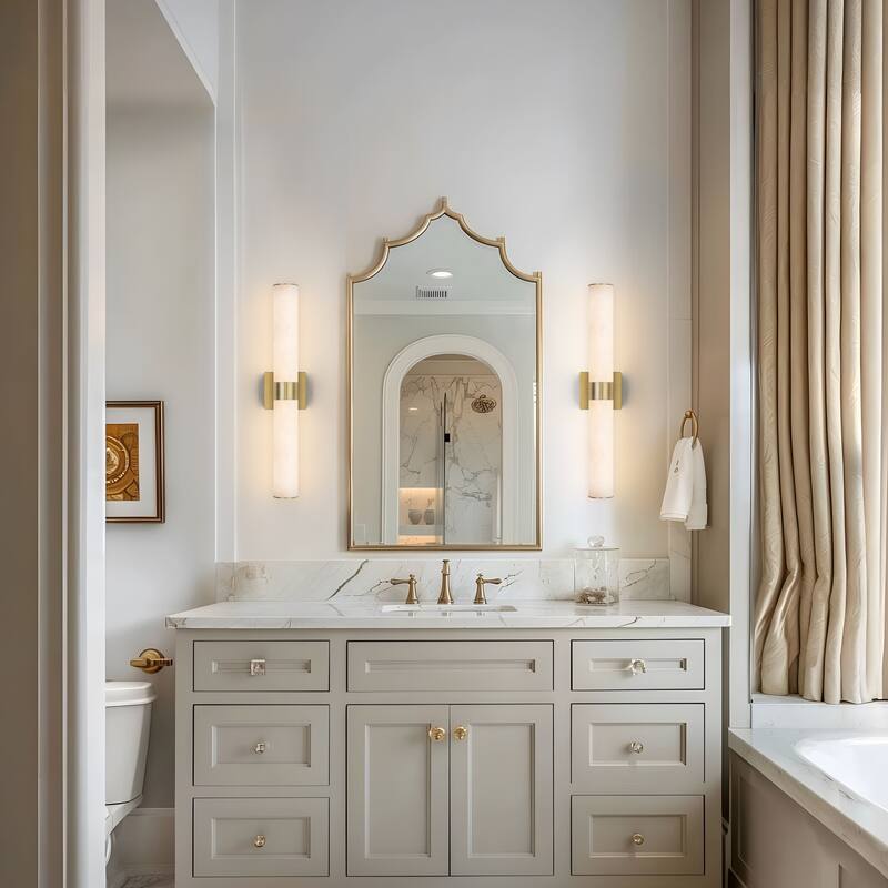 Starsky LED Dimmable Real Alabaster Cylindrical Wall Sconce