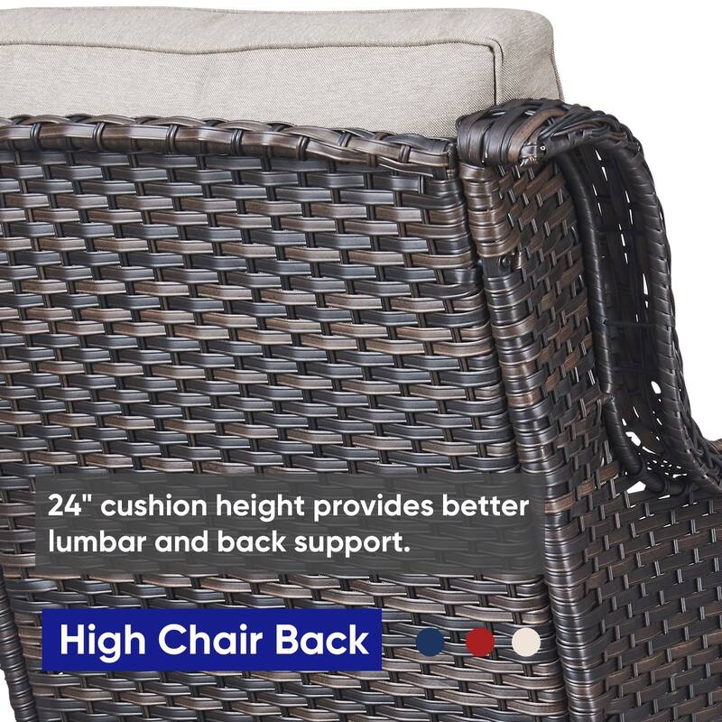 Gymojoy 3-Seat Outdoor Durable Sofa with Cushions, All-Weather PE Wicker