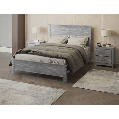 Solid Wood Bed, Modern Rustic Wooden Twin Size Bed Frames Box Spring Needed