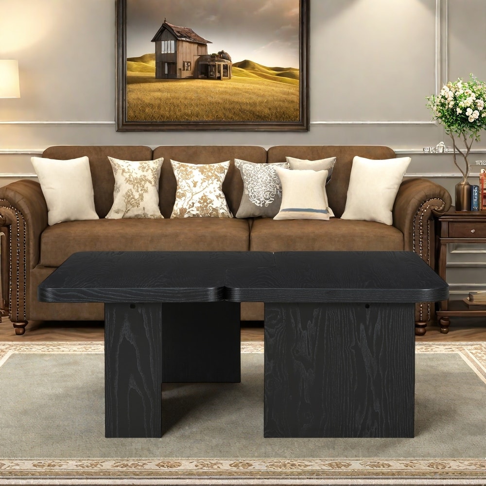 41.7" MDF Modular Coffee Table with Convertible Design for Side or Center Use, 25 lbs Capacity