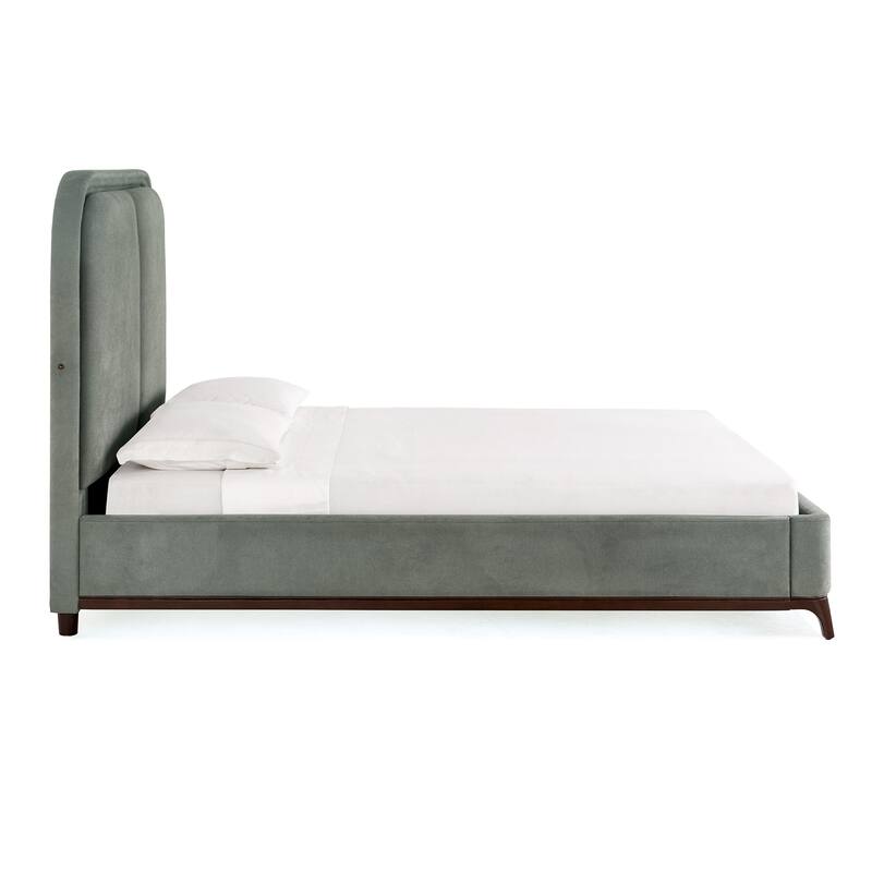 Tremont Curved LED Upholstered Platform Bed with Under-Bed Lighting by iNSPIRE Q Modern