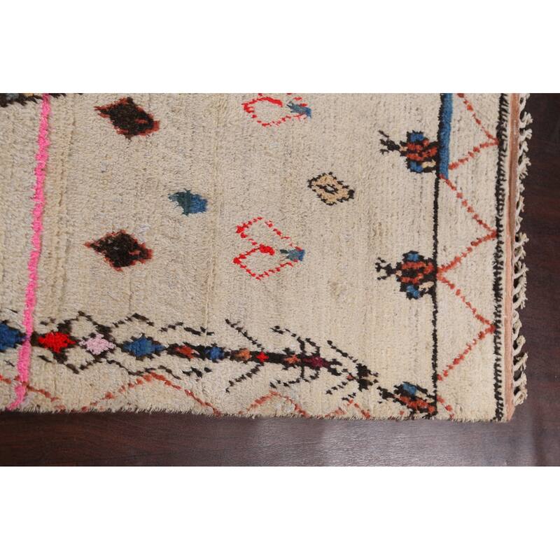 Tribal Oriental Moroccan Geometric Area Rug Hand-knotted Wool Carpet - 6'1" x 9'5"