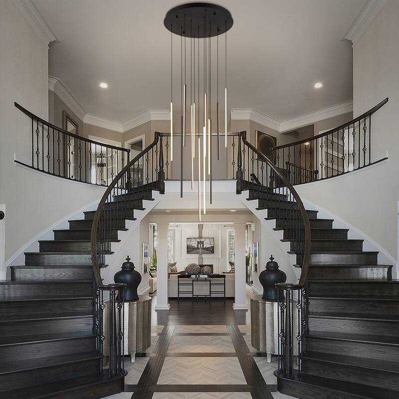 8/12/18-Light Dimmable Integrated LED Chandelier Linear Kitchen Island Light