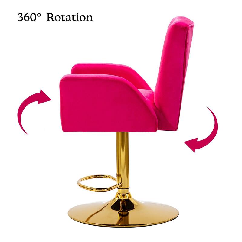 Loreto Modern Tufted Velvet Swivel chair with Adjustable Height Set of 2 by HULALA HOME