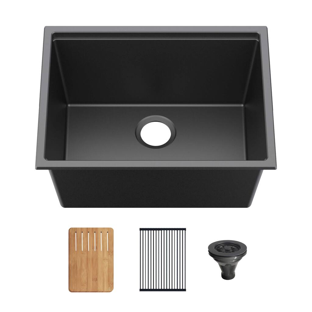 25" Undermount Workstation Single Bowl Quartz Kitchen Sink