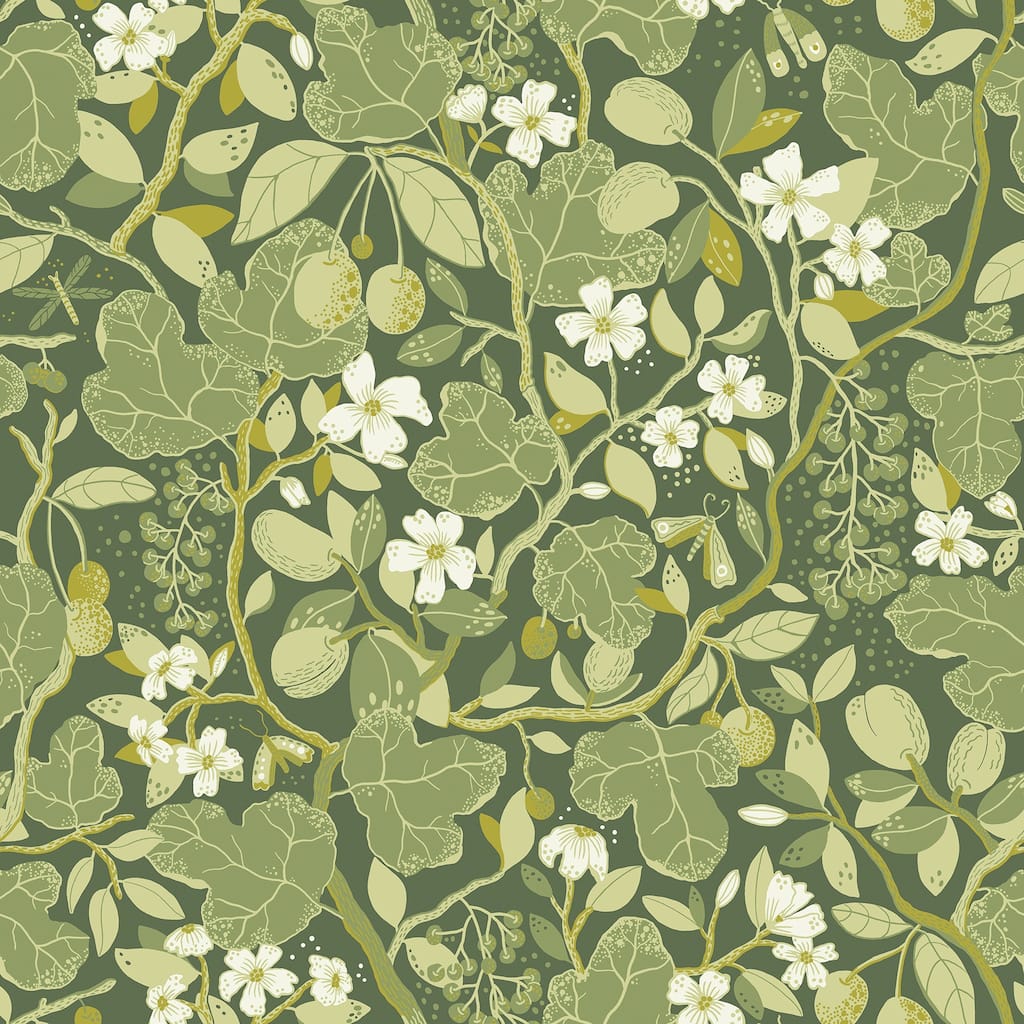 A-Street Prints Ewald Green Garden Vines Wallpaper