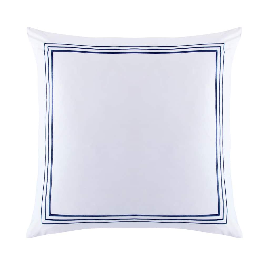 HiEnd Accents 100% Cotton Hotel Luxury Embroidered Border Euro Sham, 27"x27", 1PC