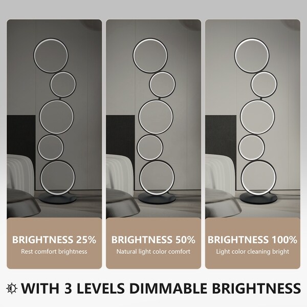 LED Modern Dimmable Floor Lamp, 3 Way Bright Corner Stand lamp