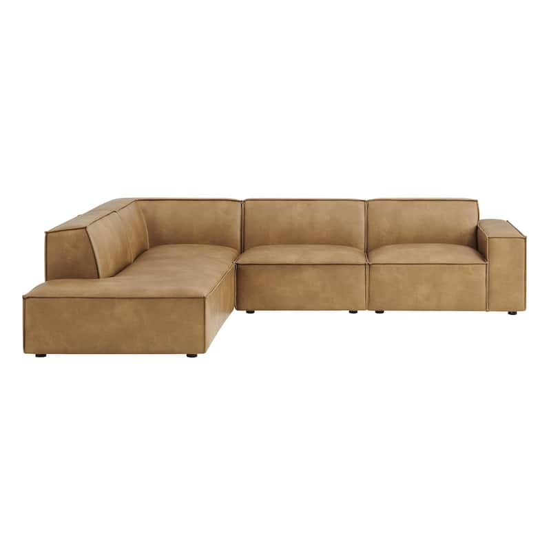 Restore 4-Piece Vegan Leather Modular L-Shaped Sofa