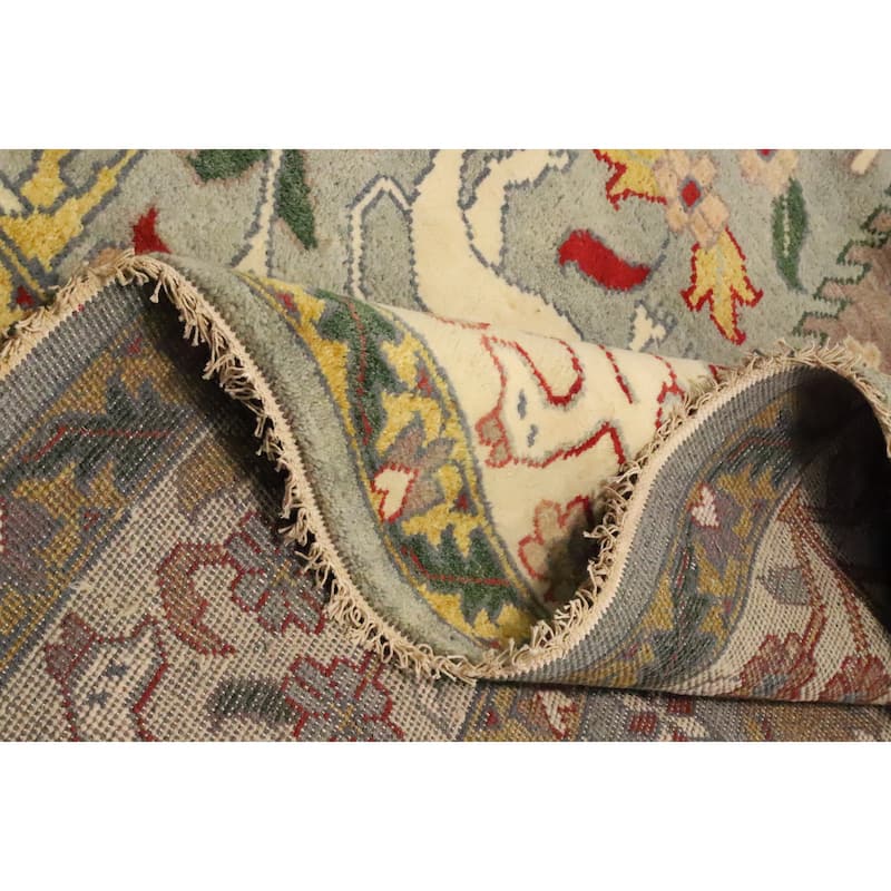 Hand Knotted Oriental 100% Wool Carpet Traditional Floral Greys & Charcoal Ziegler Area Rug - 11' 11'' X 8' 8''