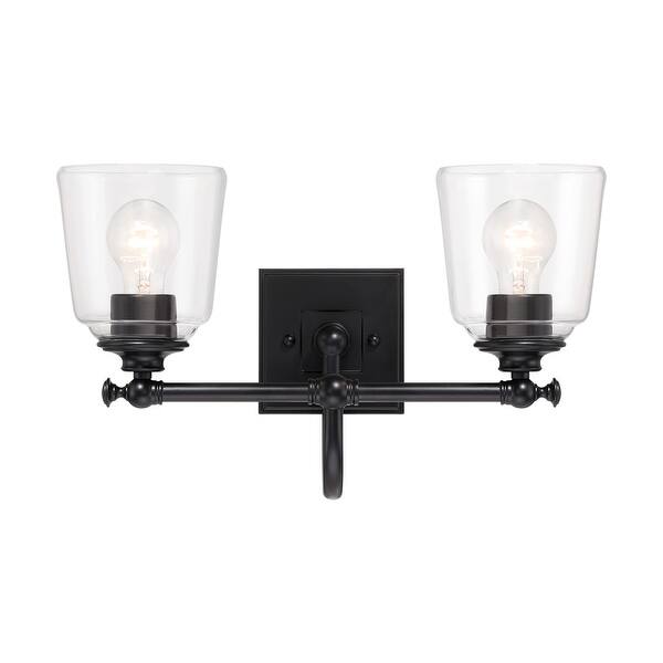 slide 2 of 2, Minka Lavery 4002 Antonia 2 Light 17" Wide Vanity Light with Clear