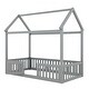 preview thumbnail 6 of 23, Twin Size Wood House Bed with Fence and Door