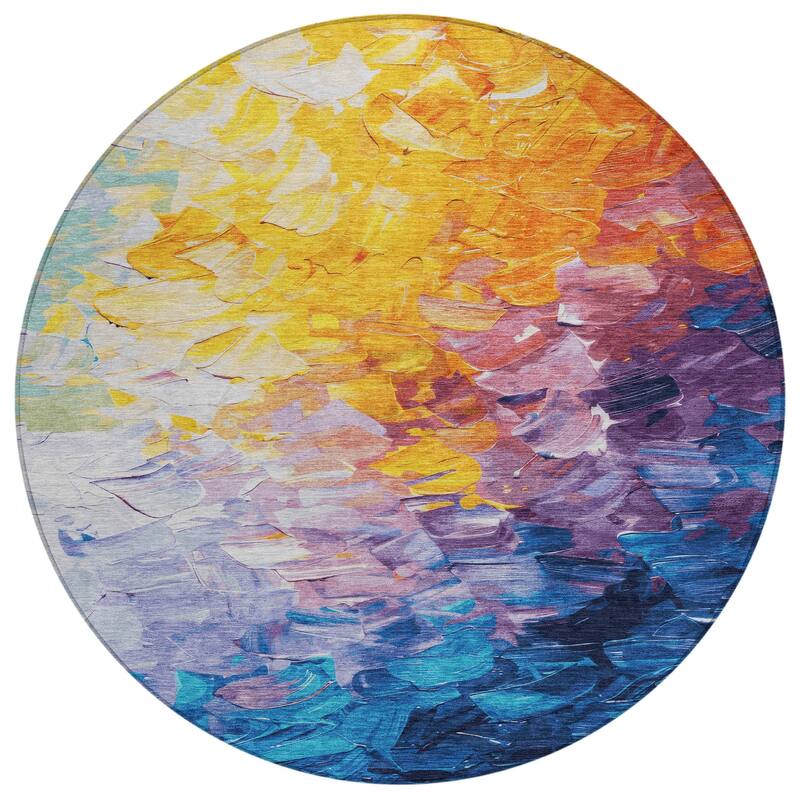 HomeRoots Abstract Transitional Rectangle Outdoor Rug