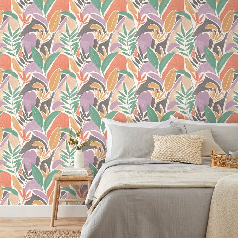 Fine Decor Marisol Pastel Artistic Leaf Wallpaper