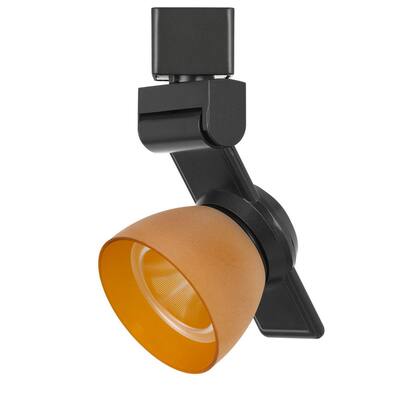 12W Integrated LED Track Fixture with Polycarbonate Head, Black and Orange