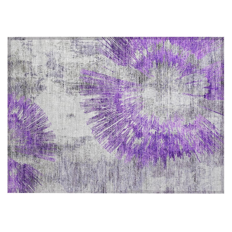 Machine Washable Indoor/ Outdoor Chantille Contemporary Starburst Rug