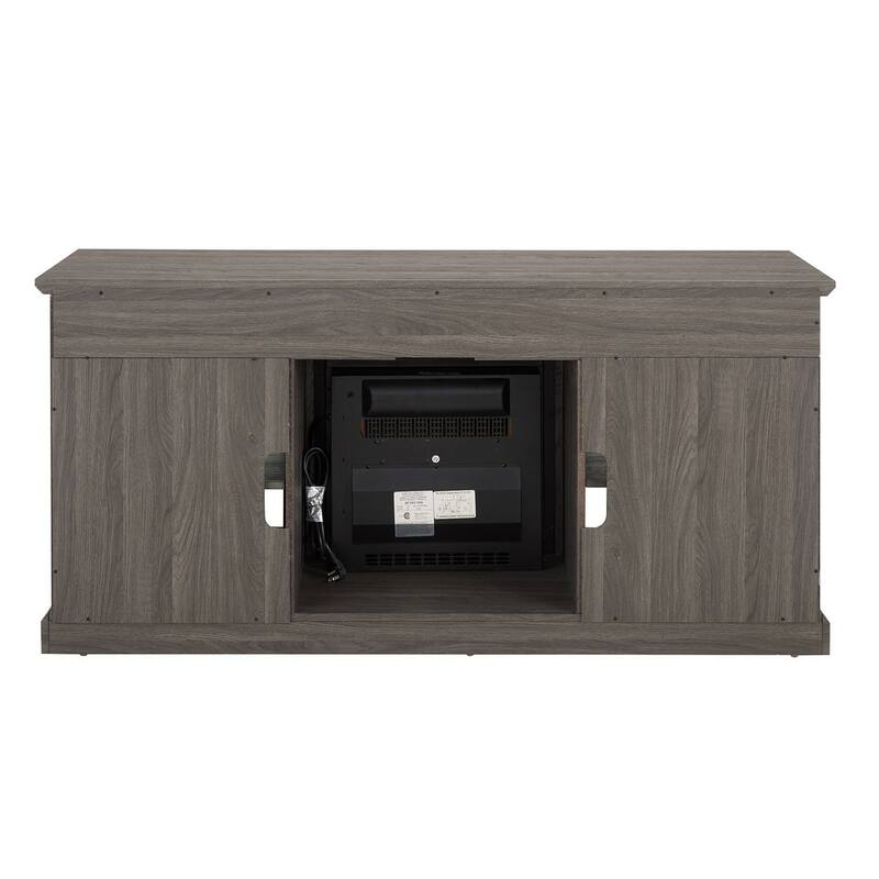 60'' American Traditional Style Contemporary TV Media Stand with Fireplace Insert