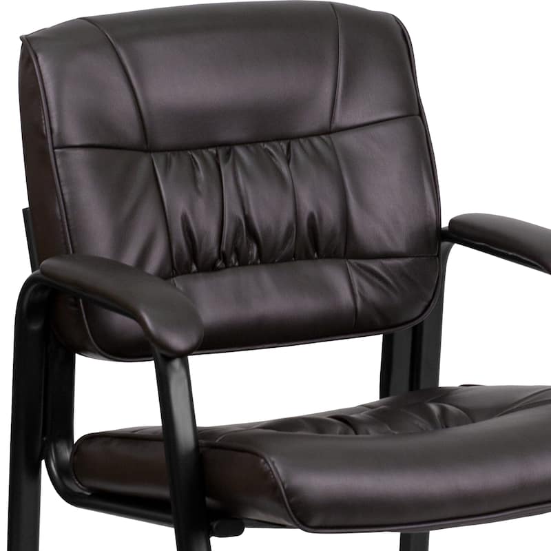Upholstered Tufted Executive Reception Chair with Padded Arms - 23.25"W x 26"D x 36"H