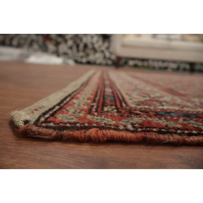 Hand Knotted Oriental 100% Wool Carpet Traditional Floral Oranges & Rust Malayer Area Rug - 6' 3'' X 3' 10''